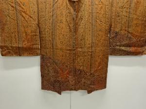 縞に草花模様絵羽織